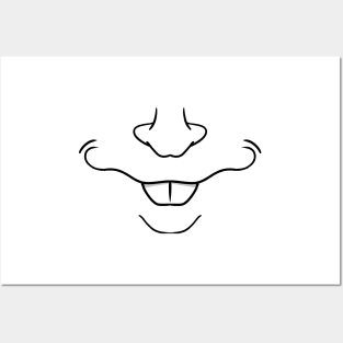 Derpy Bucktooth Smile  - Face Mask Posters and Art